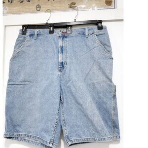 VTG Tommy Hilfiger Jean Shorts Mens 40 Carpenter Fit Blue Denim Baggy Skater Y2K
